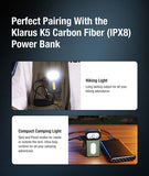 Lampe de poche Klarus E8 1000 Lumens - Triple Éclairage - Tête Pivotante 180° - Rechargeable USB-C