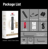 Lampe Torche Klarus GL6 - 1600 Lumens – Rechargeable + Montage Picatinny + Interrupteur déporté TCR1