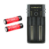 Chargeur Klarus K2 USB pour batteries Li-ion / IMR / Ni-Cd et LiFePO4 + 2 batteries