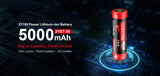 Batterie Klarus 21700 5000mAh 21GT50 pour lampe XT21X