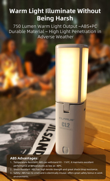 8 Modes Lumière Lanterne Camping KLARUS CL2 Pro 14000mAh - 750 Lumens - Pliable - 8 Modes Batterie 14000mah