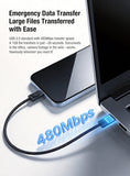 Câble USB-C dragonne Klarus KC01 65W - Transfert 480Mbps - Nylon Tressé