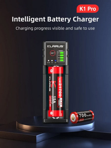 Chargeur Klarus Smart Charger K1 PRO pour batteries Li-ion, Ni-MH et Ni-Cd