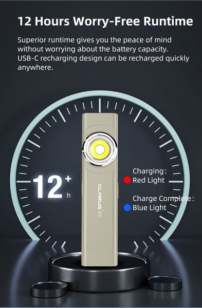 Lampe de poche de travail Klarus E5 - 600 Lumens