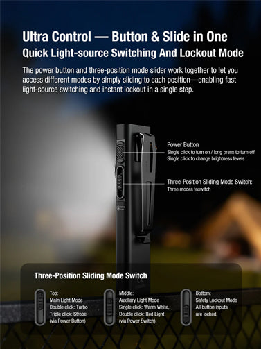 Lampe EDC ultra-fine Klarus E5 Ultra – Triple source lumineuse – 800 lumens