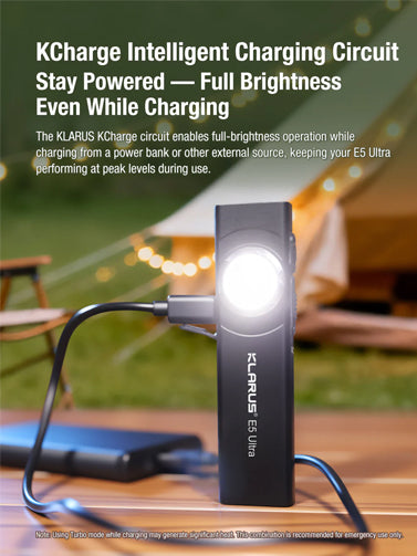 Lampe EDC ultra-fine Klarus E5 Ultra – Triple source lumineuse – 800 lumens