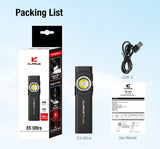 Lampe EDC ultra-fine Klarus E5 Ultra – Triple source lumineuse – 800 lumens