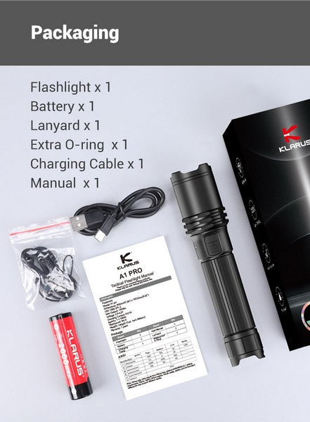 Lampe Torche Rechargeable Klarus A1 PRO – 1300 Lumens