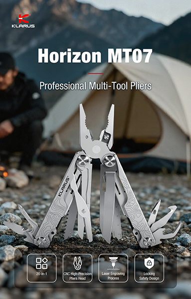 Pince Multifonction Klarus Horizon MT07 20-en-1 - Double Verrouillage - Grade Militaire