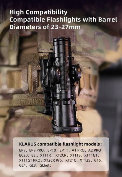 Klarus AH3 Etui Holster à tirage rapide pour lampe XT11S, XT11GT Pro, XT12S, XT21C