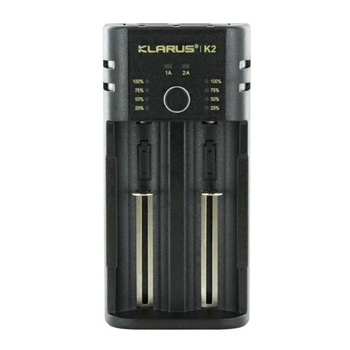 Chargeur Klarus K2 smart charger, USB, 2 baies Powerbank Li-ion, Ni-MH, Ni-Cd
