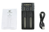 Chargeur Klarus K2 smart charger, USB, 2 baies Powerbank Li-ion, Ni-MH, Ni-Cd