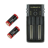 Chargeur Klarus K2 USB pour batteries Li-ion / IMR / Ni-Cd et LiFePO4 + 2 batteries