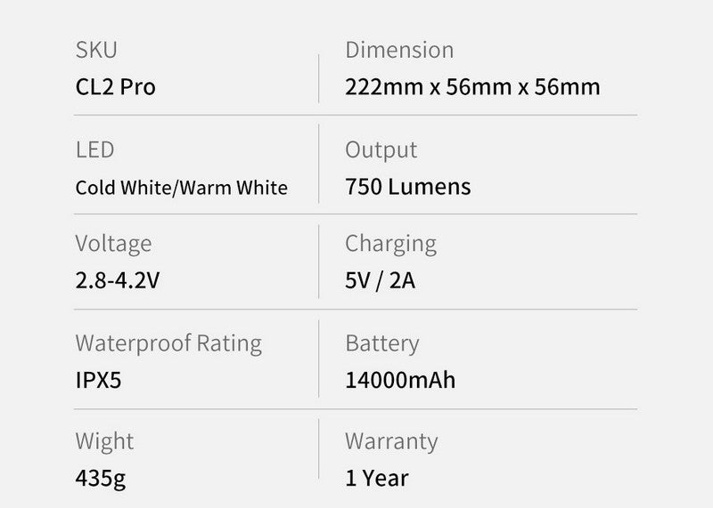 Lanterne Klarus CL2 PRO 750 Lumens - Rechargeable et Powerbank