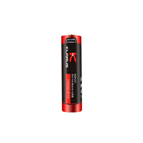 Batterie Klarus 14500UR75 Li-ion 750mAh rechargeable Micro USB intégré