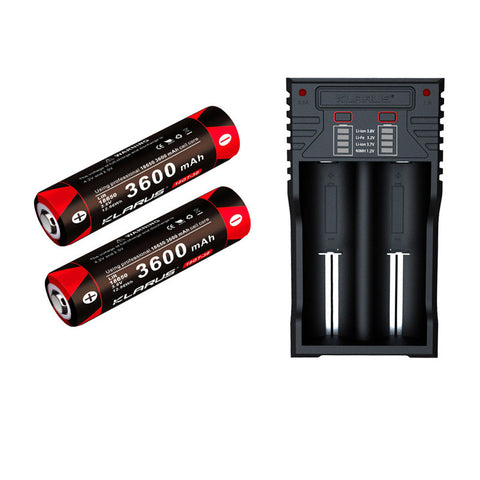 Chargeur Klarus K2 USB pour batteries Li-ion / IMR / Ni-Cd et LiFePO4 + 2 batteries