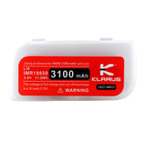 Batterie Klarus 18650 18GT-IMR31 3100mAh pour lampe XT11X, 360X3, 360X1