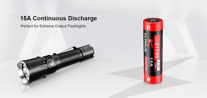 Batterie Klarus 21700 5000mAh 21GT50 pour lampe XT21X