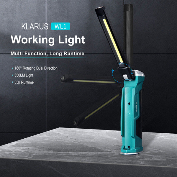 Lampe de Travail Klarus WL1 - 550 Lumens - Rechargeable