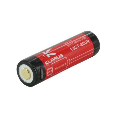 Batterie Klarus 14GT80UR Li-ion 800mAh rechargeable Micro USB intégré